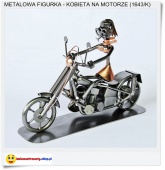 Kobieta Dziewczyna na Harleyu - Duża metalowa Statuetka - Figurka 