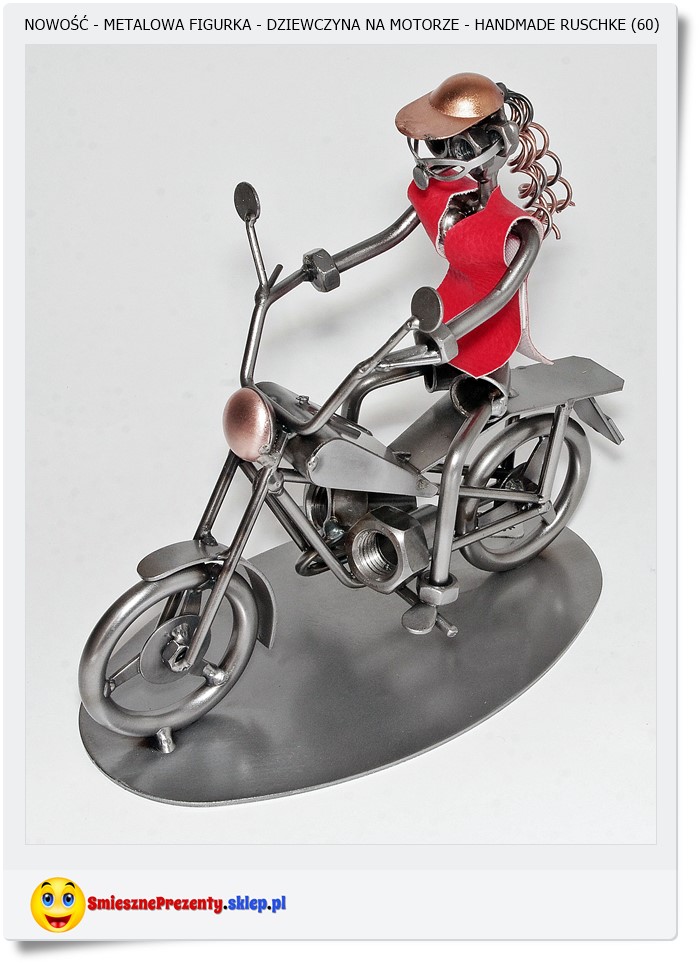  Nowość Metalowa figurka Dziewczyna na motorze 